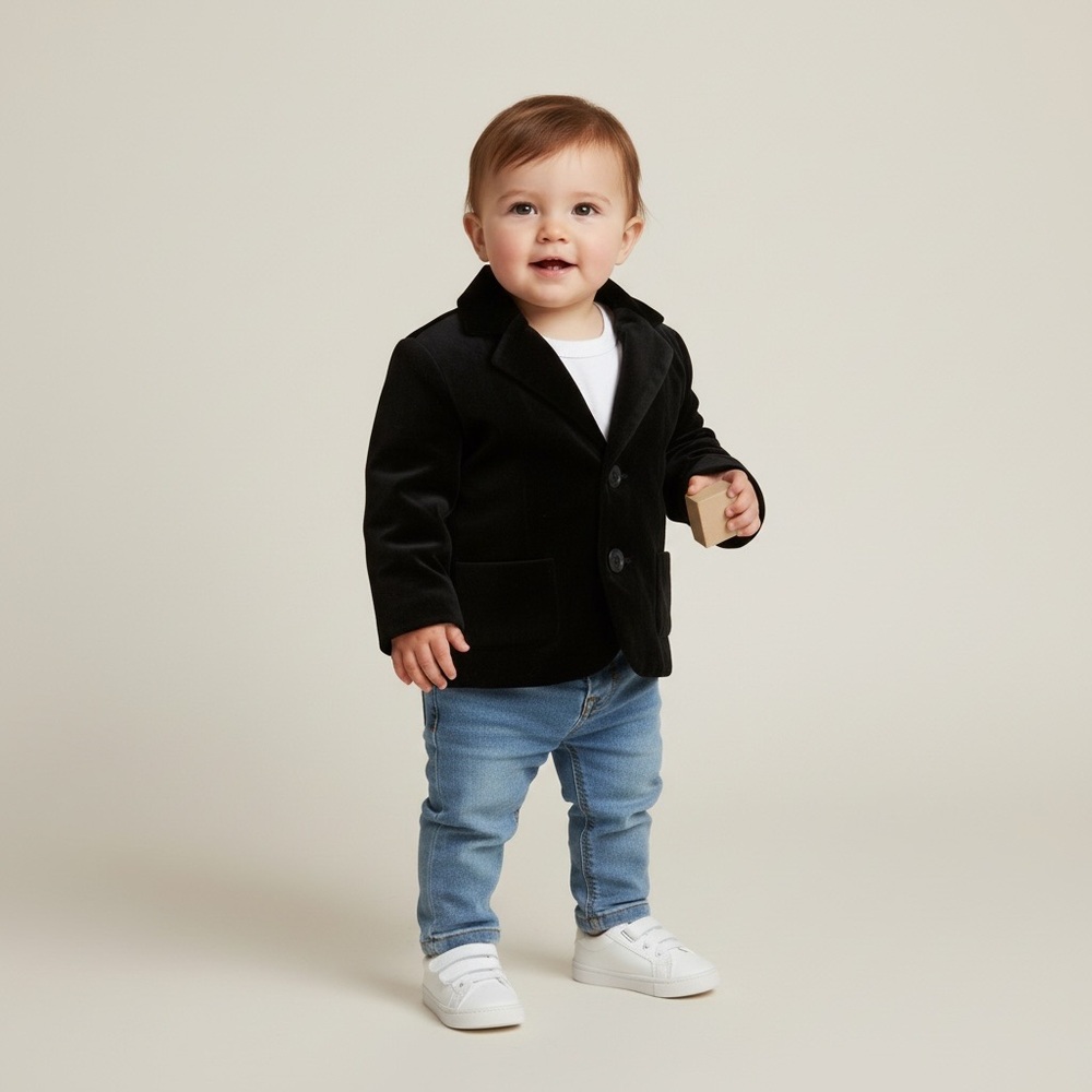 NEW GYMBOREE Black Velvet Jacket‎ 12-18m